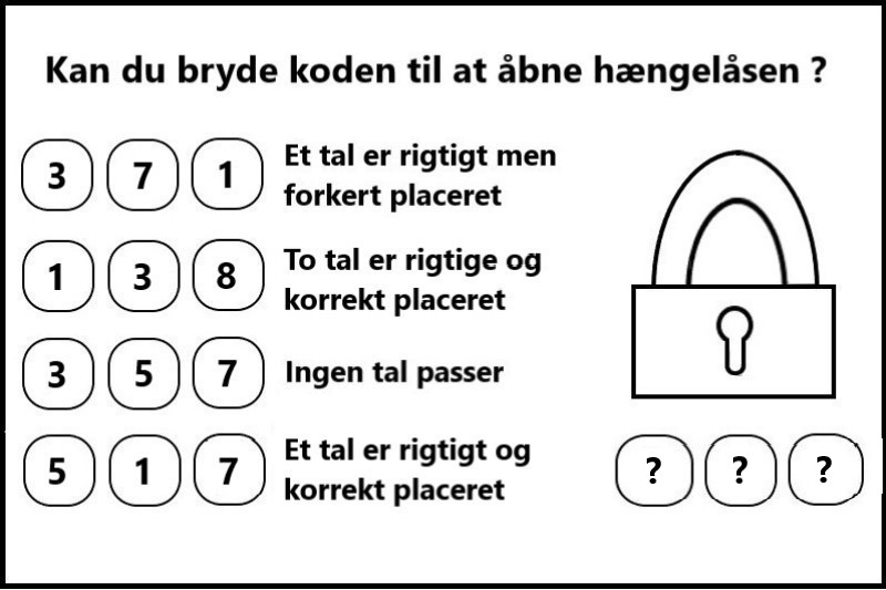 Bryd hængelåsens kode 3