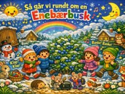 Så går vi rundt om en enebærbusk - tekst og melodi