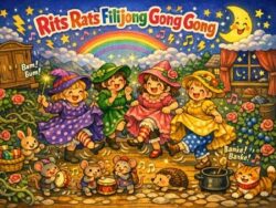 Rits Rats fillijong, gong, gong - tekst og melodi